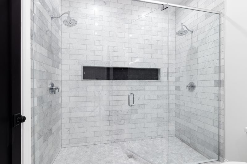 Sleek Shower with Chrome Fixtures